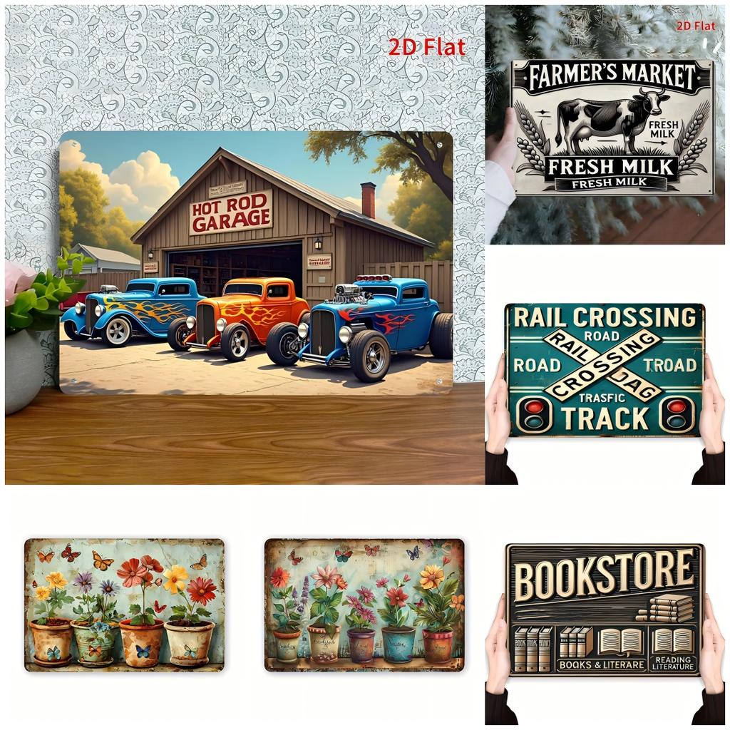 2D Vintage Iron Metal Tin Sign with Advanced Protective Coating and Universal Design Theme Perfect for Home Office
