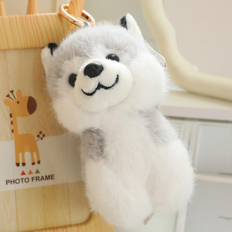 Cute Puppy Dog Pendant Plush Toy Doll Pomeranian Husky Doll Girl Bag Keychain Small Pendant