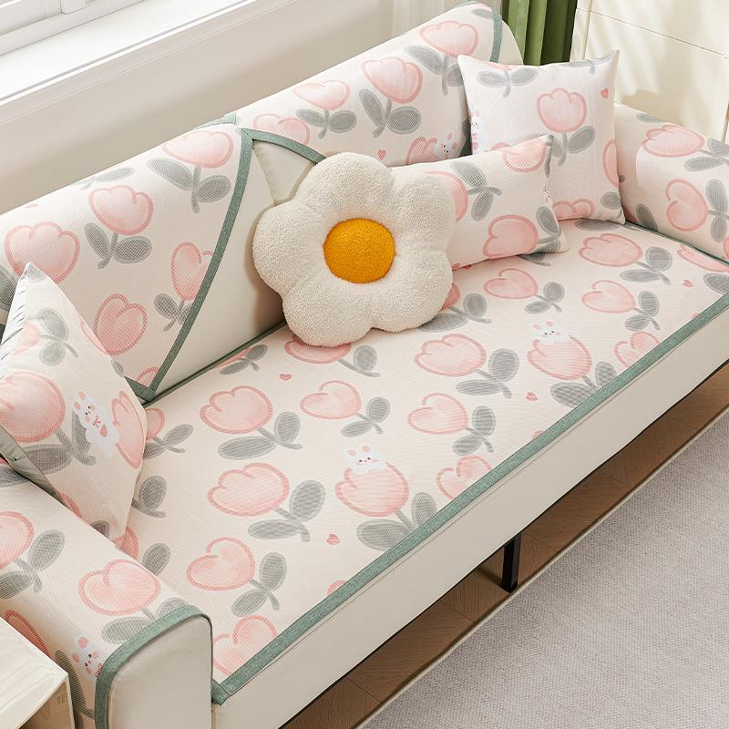 Non-Slip Sofa Seat Cushion Cloth Cushion Sofa Cushion Ice Sofa Slipcover Summer Mat