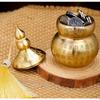 Gourd Ornament: Open-Top Chinese-Style Brass Feng Shui Gourd—Desktop Wealth-Bringing Carved Feng Shui Decorative Item