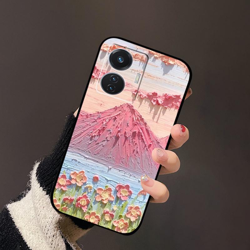 Чехол для vivo T1 4G V2153 Чехлы ТПУ Черный Силикон Пейзажный Чехол для vivo T1 44W Чехол VivoT1 Y55 4G Ударопрочный Мягкие Чехлы For Vivo T1 44W