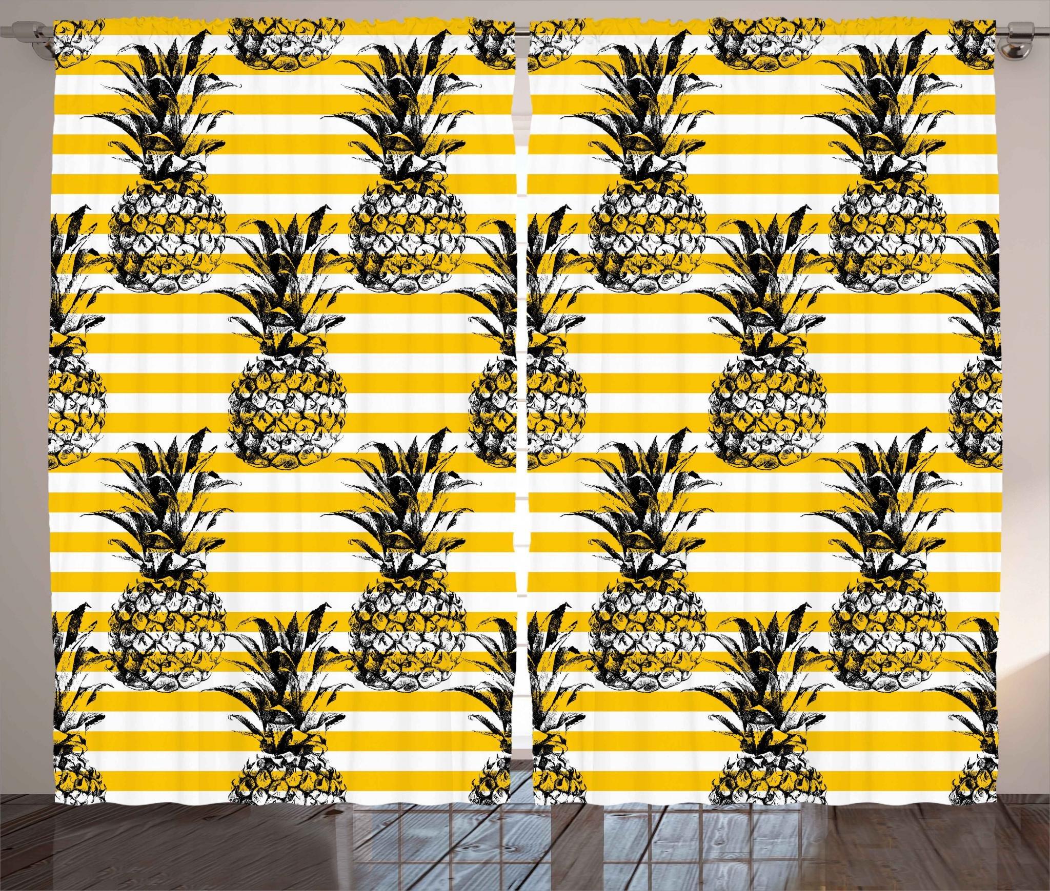 

Милые ананасы затемняющие шторы для спальни, затемняющие шторы для комнаты, затемняющие шторы для патио, гостиной W55 X H120cm X 2&Grommet Top