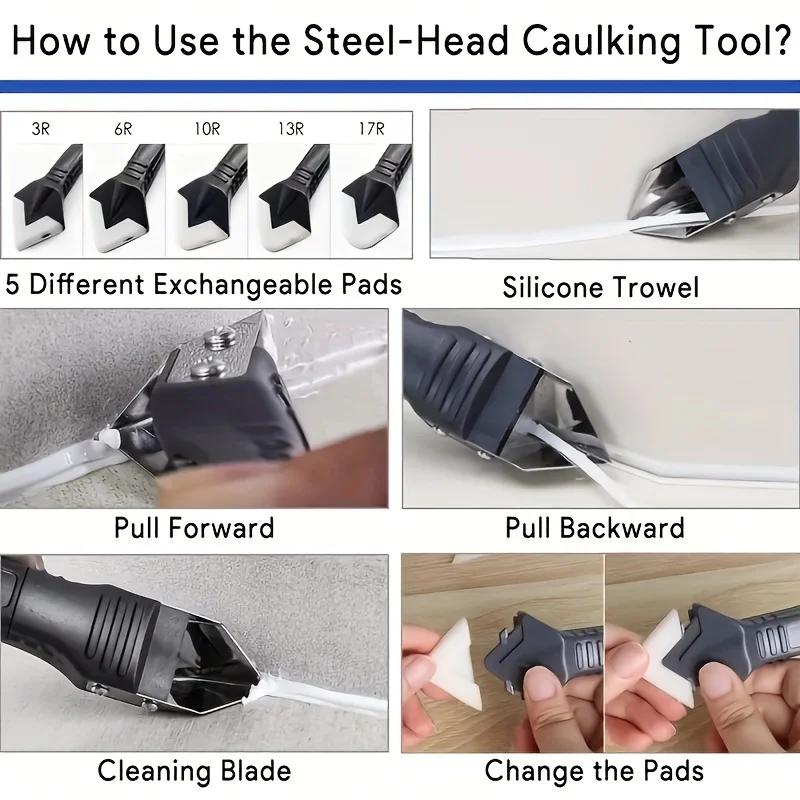 Versatile 15pcs Silicone Caulking Set: Professional, Precision Tools for Kitchens, Bathrooms - Durable and Easy To Use