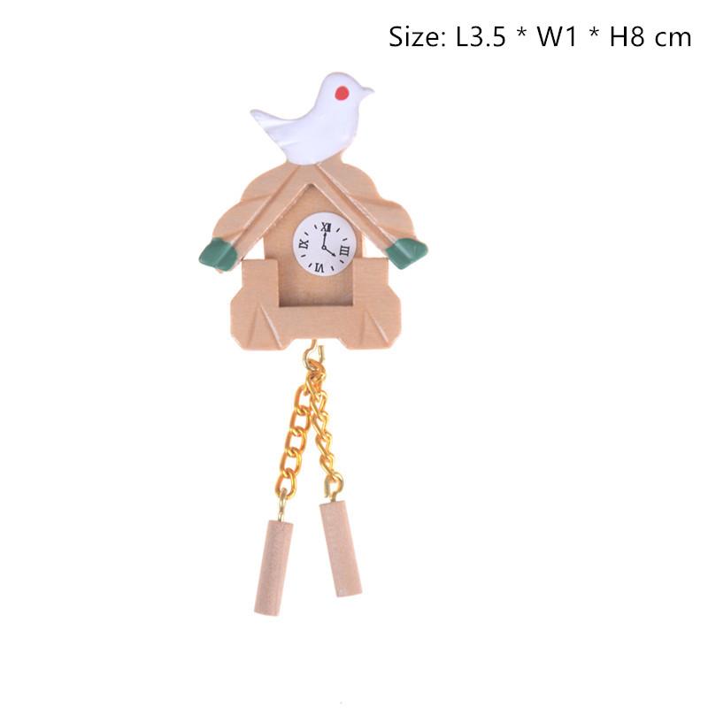 1Pc 1:12 Mini Small Alarm Clock Creative Quartz Round Alarm Clock Portable Miniature Dollhouse Mini Home Decoration Toys Gift
