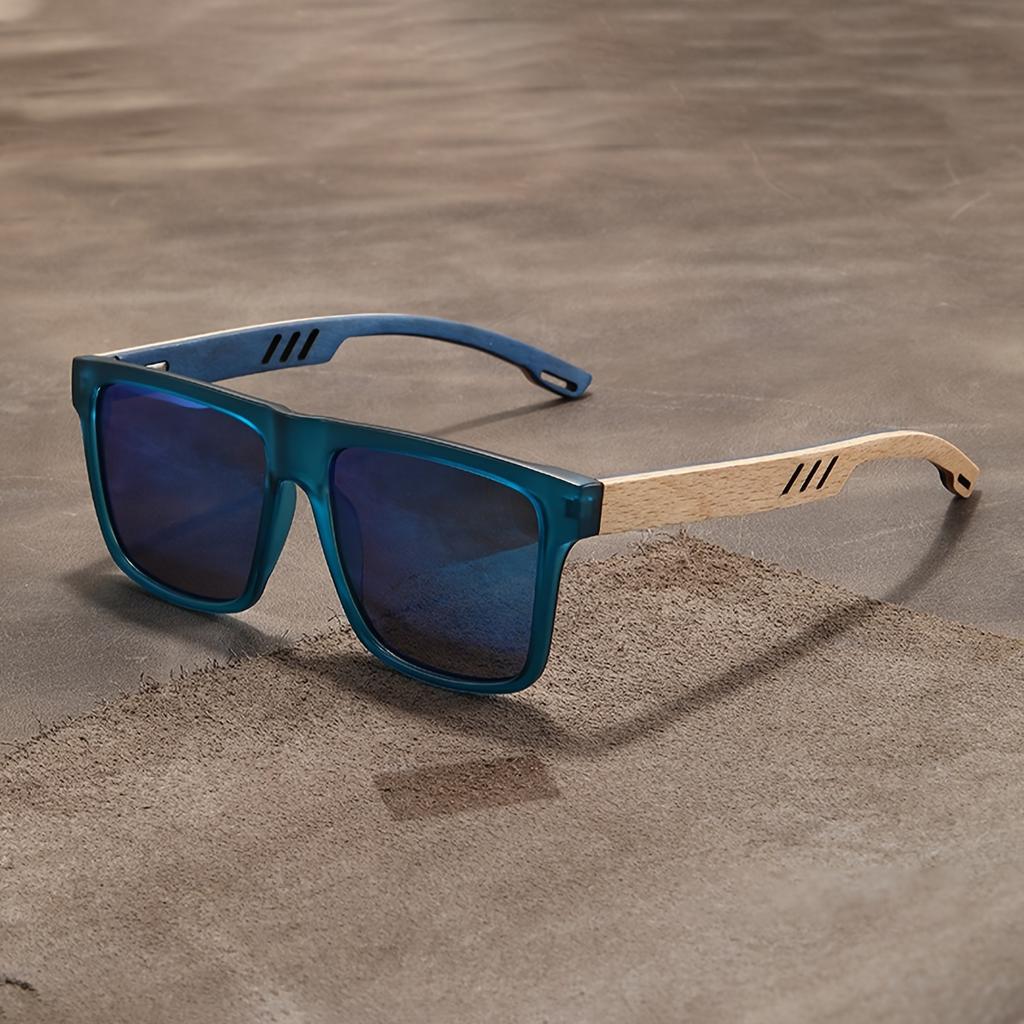 Multicolored Walnut Half-Frame Non-Prescription Glasses, Ultra-Lightweight, with a PC Frame And AC Lenses, Stylish Eyewear