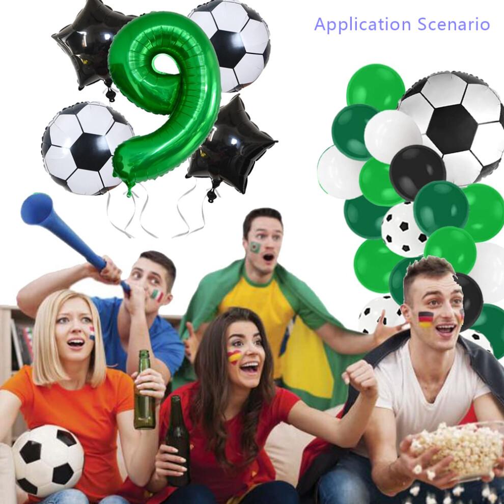 World Cup Decorations with Soccer Birthday Party Decorations, Easy To Use Party Decor, Number Balloons for Sports Theme Party (Light Green)
