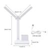 LED Double-head Desk Lamp USB Charging Eye Protection Lights Dimmable Foldable Reading Light with Pen Holder For Office