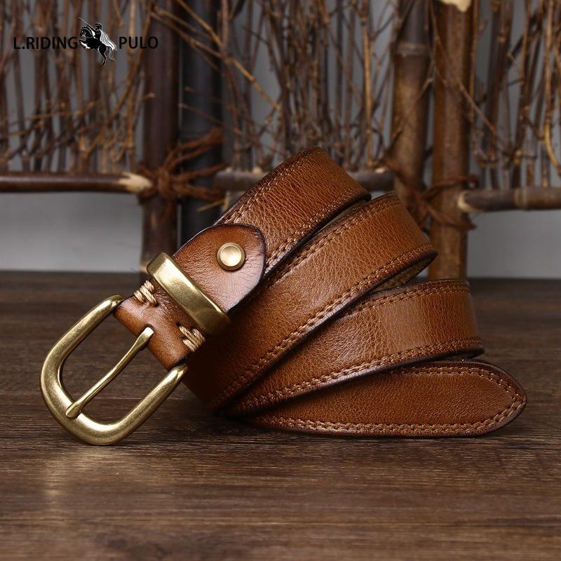 Belt Women Decorative Genuine Leather Belt Women Pin Buckle Pure Cowhide Retro Korean Style Fashion All-match