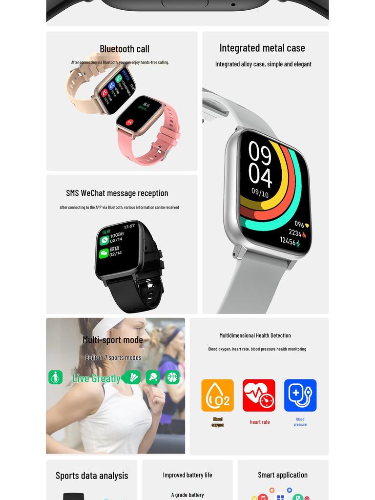 H9 PLUS Smartwatch: Gesundheits- und Fitness-Tracker mit Herzfrequenzmesser und Bluetooth-Anruffunktion.