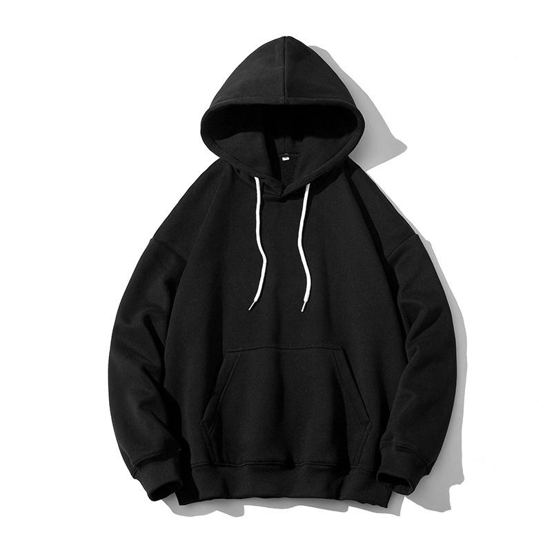 Men's Trendy Solid Color Hoodie - Spring & Autumn 2021, Loose Fit, Plus Size, Hong Kong Style Sweatshirt