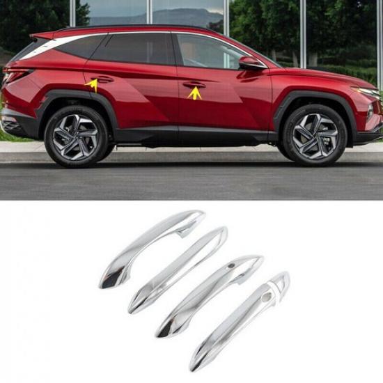 Chrome 5PCS Exterior Door Handle Cover Trim For Hyundai Tucson 2021 2022