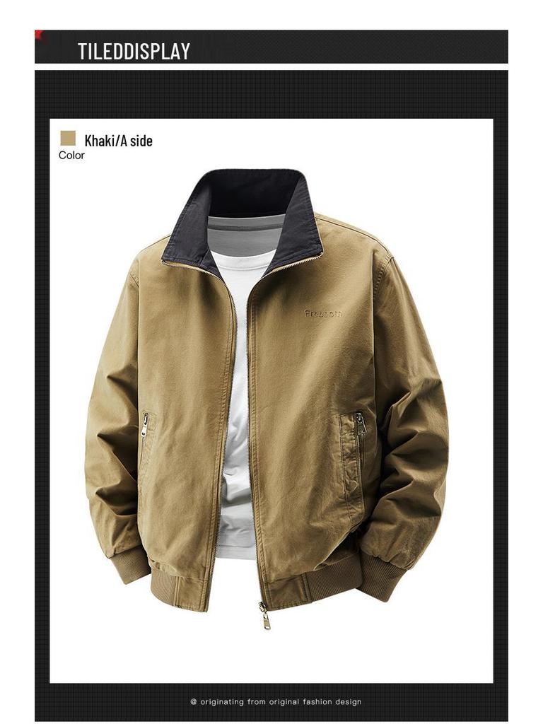 Reversible Men's Bomber Jacket - Spring/Autumn Fashion Casual Flight Suit