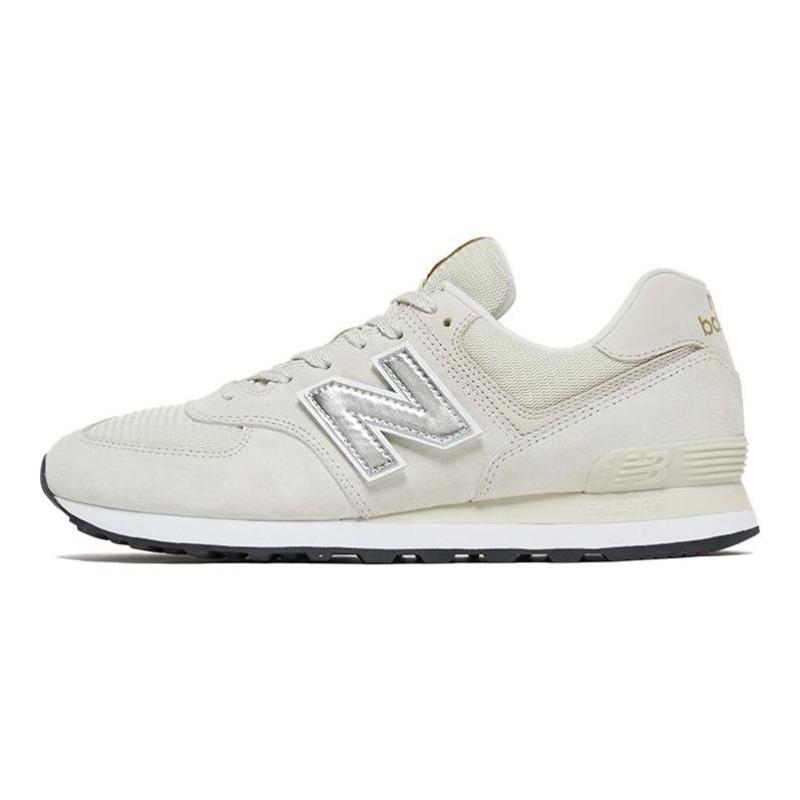 New Balance 574 Unisex Fabric Suede Low Top Casual Running Shoes Ivory White ML574CS2 44