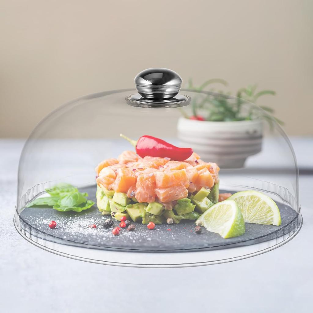 Clear Cake Dome Cover: Cake Stand Cover Food Plate Lid Clear Cloche Bell Cover Cake Dome Round Display Cake Plate Serving Platter Punch Bowl Food