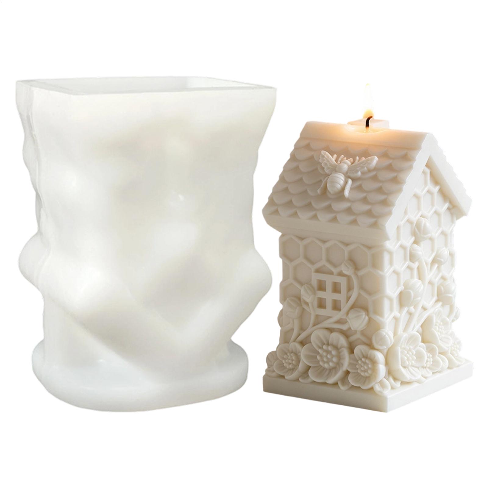 House Candle Mold Bee Flowers Standing House Home Decor Realistic Candle Molds For Soap Chocolate Holiday Birthday Party Offices China Mainland