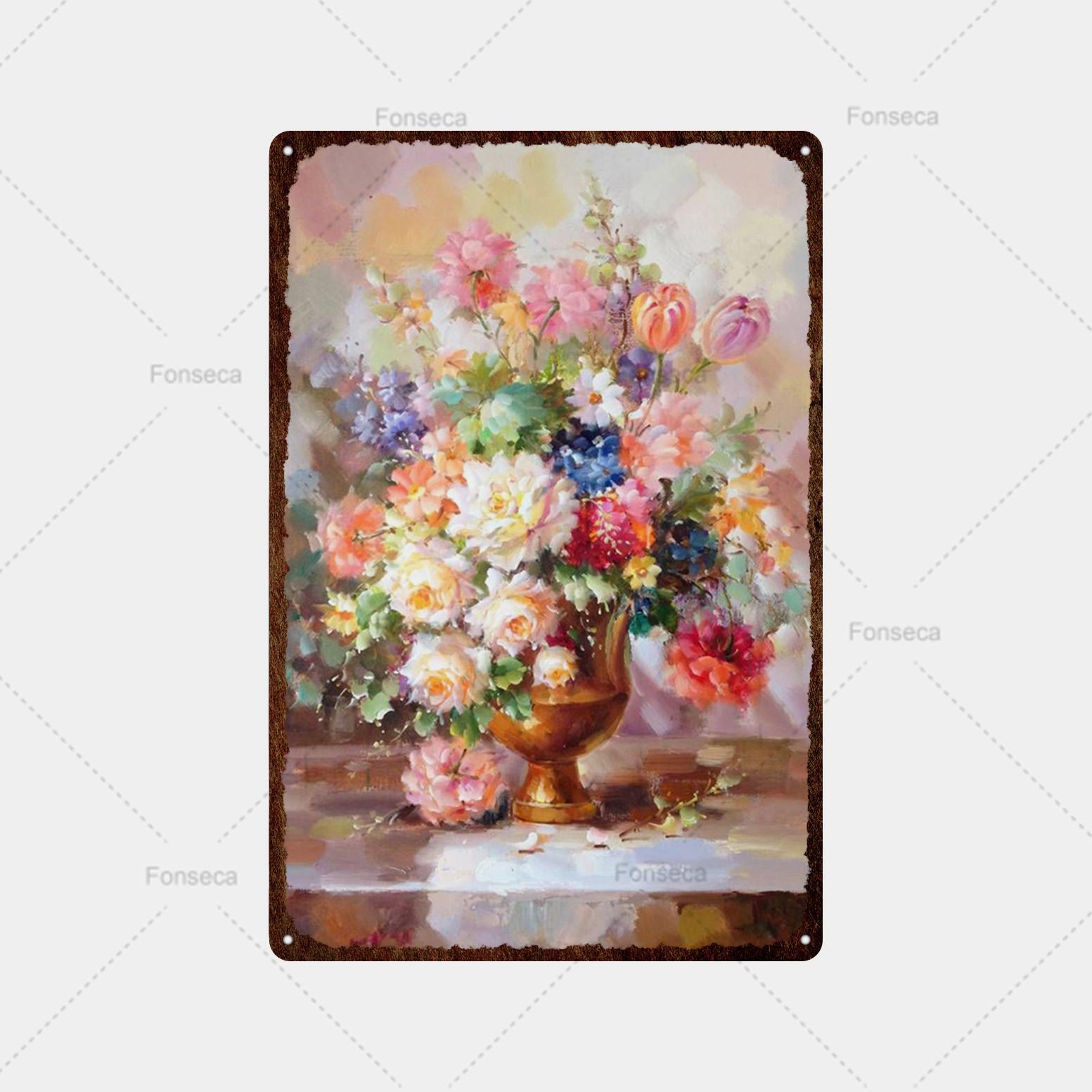 

Пейзаж с цветком в горшке, металлическая вывеска, винтажная жестяная вывеска, металлический винтажный бар, винтажное украшение стены, бар, клуб, человек, пещера, металлический плакат 20x30cm