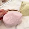 Münzbörse Kleine Make-up-Tasche Herzstickerei Lippenstifttasche Tragbare Mini-Kosmetiktasche Täglich