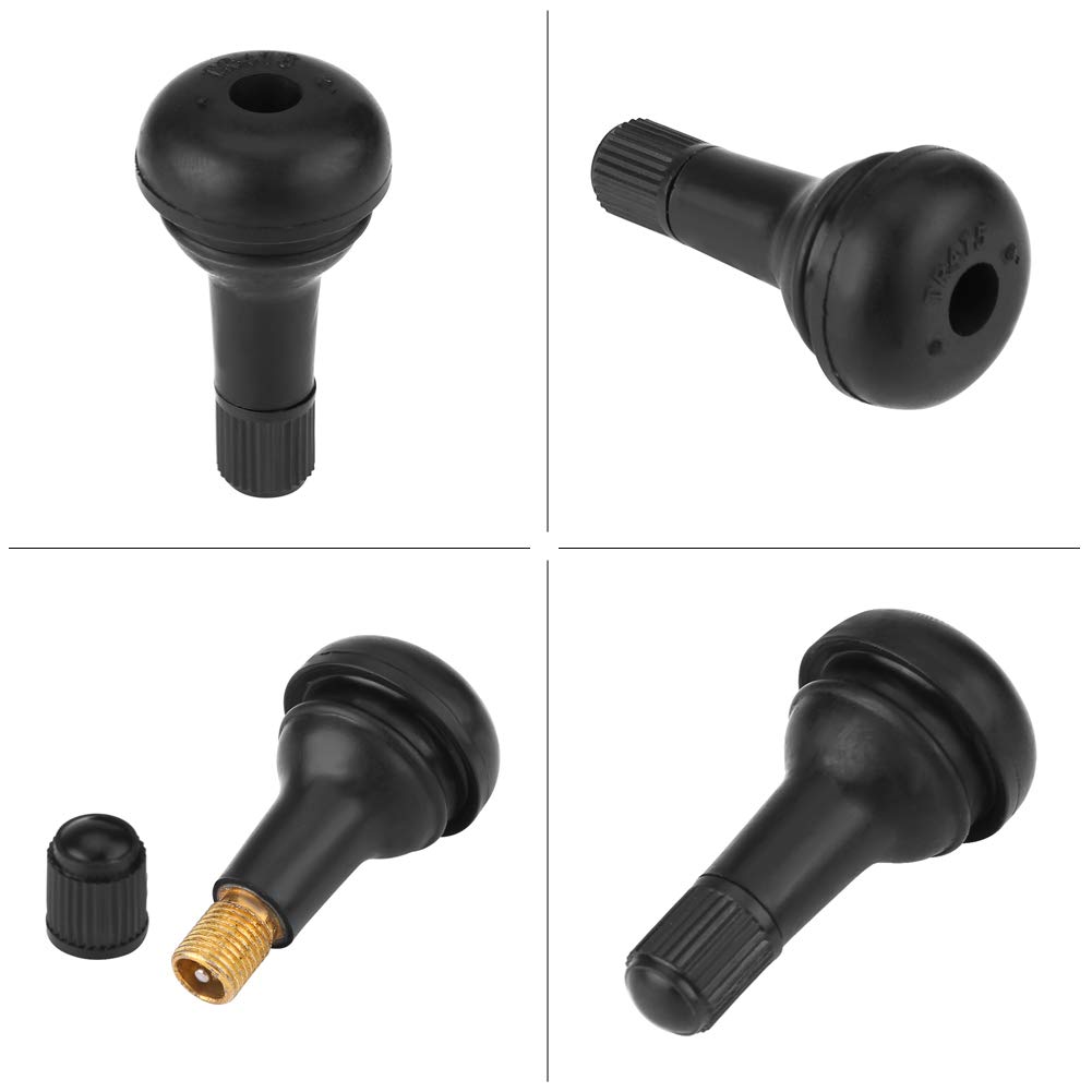 TR415 Car Tire Valve Stem, Tire Rubber Valve, Short Rubber Valve, Tubeless, Set of 10, Anti-Degradation, Ozone Resistant, Automotive