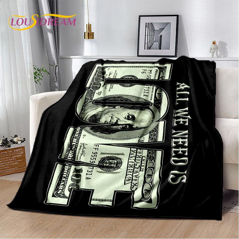 Zengin Dolar Euro Pound Para 3D Karikatür Battaniye, Yumuşak Atmak Battaniye Ev Yatak Odası Yatak Kanepe Piknik Ofis Seyahat Kapak Hediye Çocuk