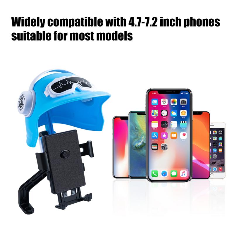1pcs Motorcycle Mobile Phone Holder Universal Phone Holder Small Helmet Phone Stand With Sun Visor Waterproof Bracket Sunshade