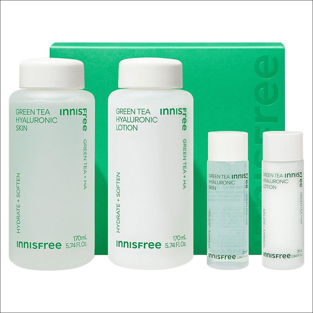 

Innisfree Green Tea Hyaluronic Skin Care Set (170ml + 25ml Toner & Lotion) 1SET