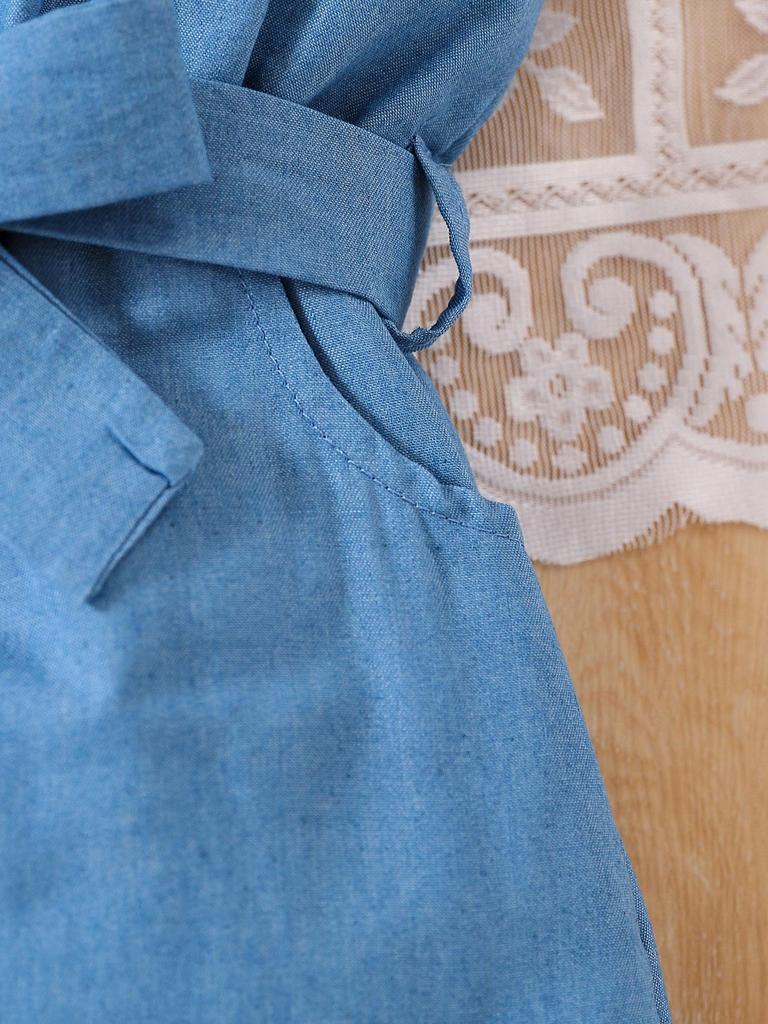 Summer children's 3-7 years old one-piece dress with strapless lace edges and bow buttons - denim girls' one-piece casual fashion children's pants