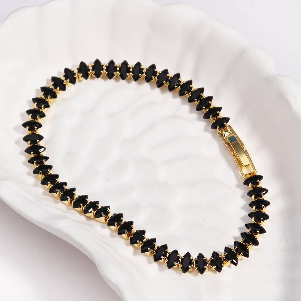 10 Colors Luxury CZ Tennis Cubic Zirconia Gold Silver Color Iced Out Chain Bracelet Bling Jewelry for Women Party Gift