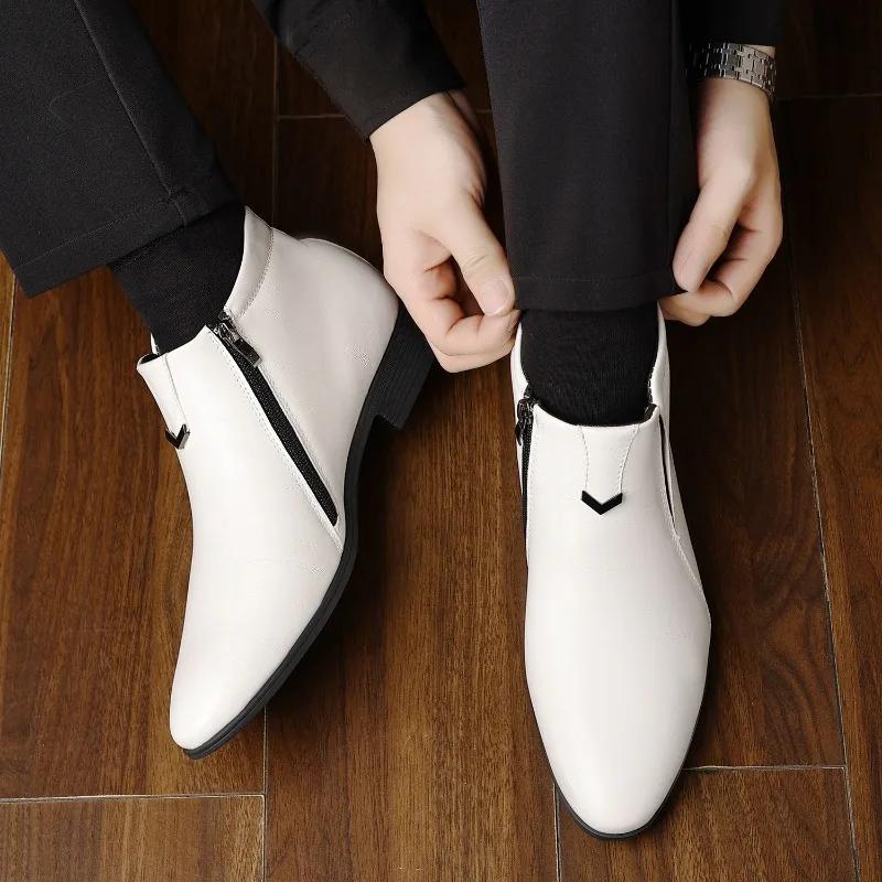 New 2025 Handmade Men Boots Design Sneakers Man Outdoor Casual Leather Men Shoes Ankle Boots Breathable Hot Sale Luxury Footwear