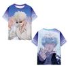 Satoru Gojo Japanese Anime Jujutsu Kaisen T-Shirts 3D Printed Summer Quick Dry Round Neck Short Sleeves for Men Polyester Do Not Fade