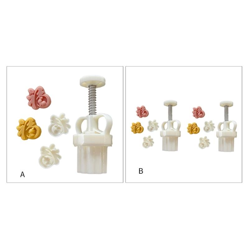 MidAutumn Festival Mooncake Makers Fu Character Moon Cake Mold Cookie Stamps DIY Hand Press Cookie Dessert Cutters