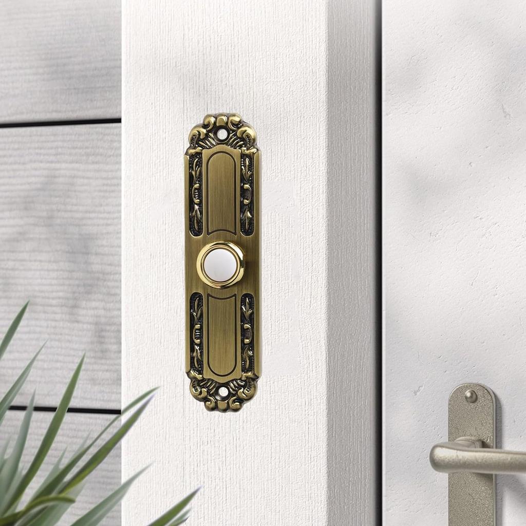 Oversized Weatherproof Doorbell Switches Solid Brasses Constant LED Light Easyly Installation For Home Front Door