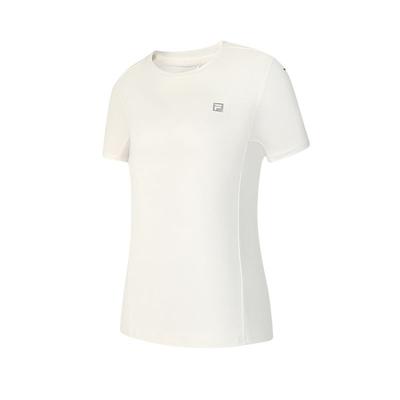 Fitness Comfortable Versatile Short Sleeve College Style Round Neck T-Shirt Women Tops White A11W441103F-WT