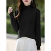 Autumn and winter new semi-turtleneck rhombus women's long-sleeved knitted sweater loose and thin pullover sweater with base