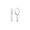 Swarovski Pendientes de Aro Redondos Perforados Stilla Attract Trilogy Chapados en Rodio para Mujer Blancos 5416155