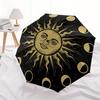 Golden Celestial Sun Moon Phase Wall Art DecorUmbrella, Portable 3-Fold Umbrella for Men & Women,Christmas Gift ES175