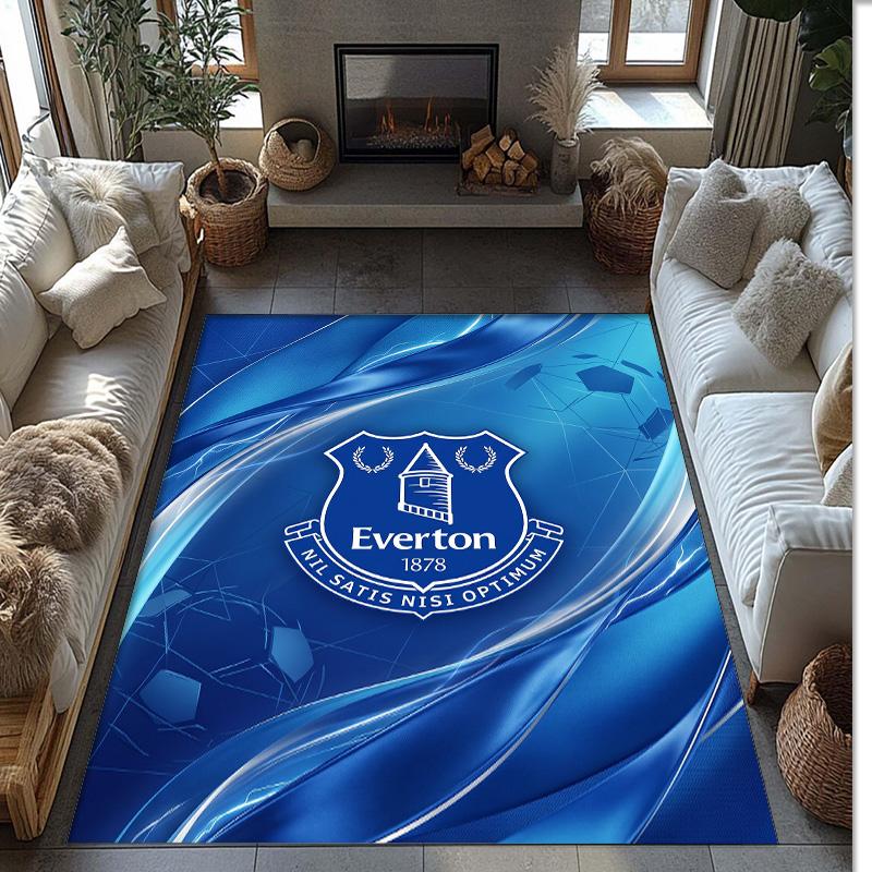 Tappeto in Velluto di Cristallo con Stampa Calcio Everton, Comodo Assorbente d'Acqua Antiscivolo Tappeto per Pavimenti Interni