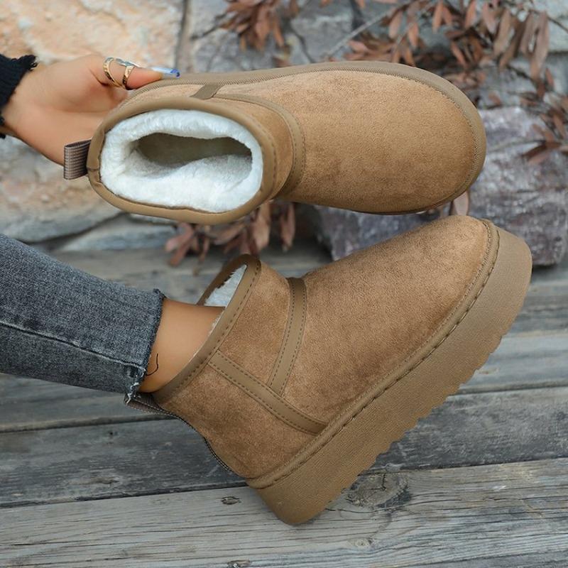 Winter new thick-soled velvet thickened snow boots women's large-size warm towel short boots cotton shoes