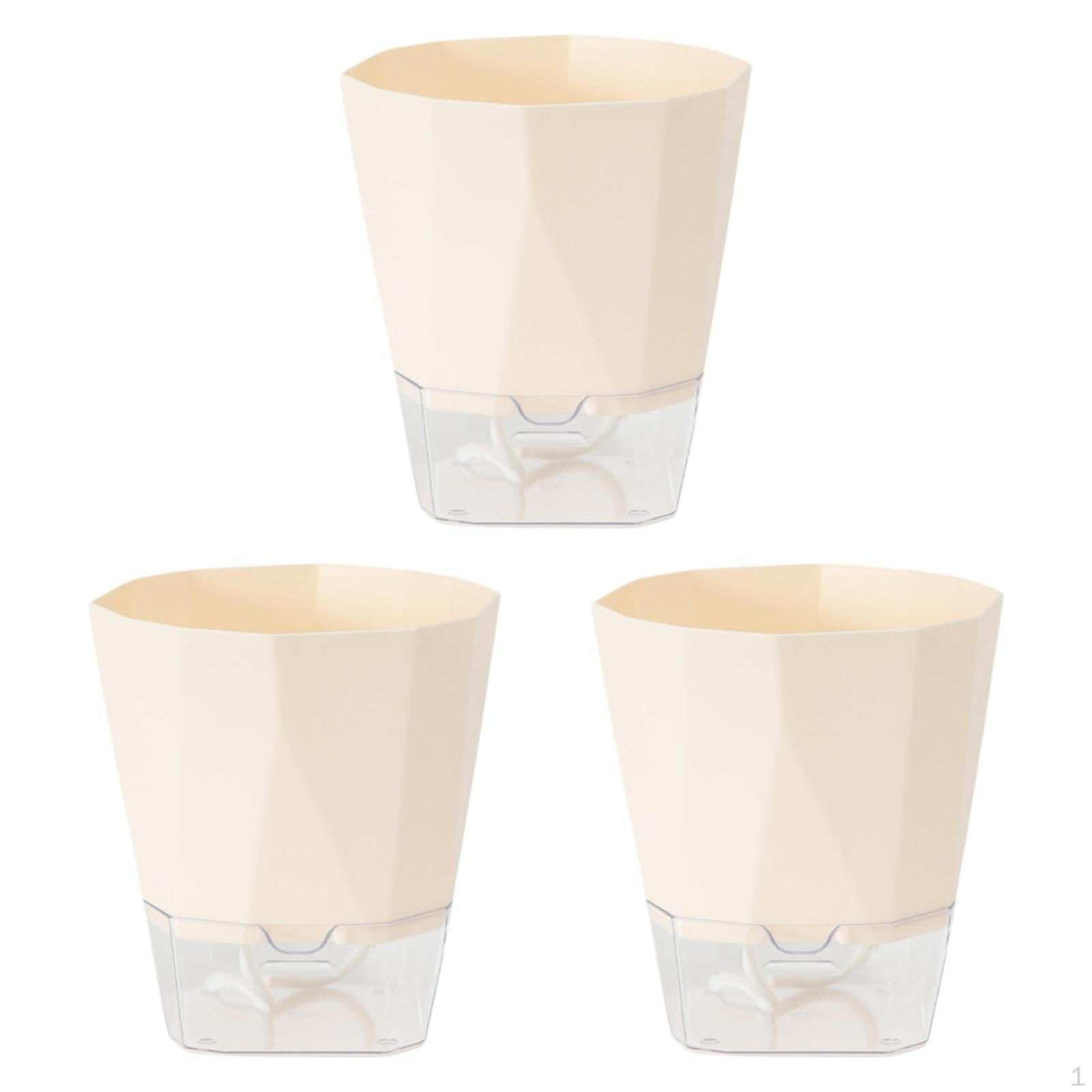 

3 шт. в упаковке самополивающийся горшок с дренажем для стола и спальни 12.5cm white