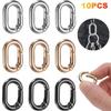 10Pcs/Lot Metal Oval Ring Spring Clasps Openable Carabiner Keychain Bag Clips Hook Dog Chain Buckles Connector For Diy Jewelry