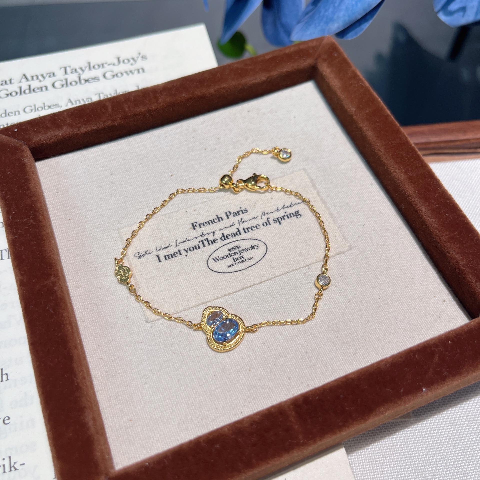 Национальный Стиль Сапфировый Ожерелье-Браслет Тыква Высокое Чувство Легкая Роскошь Изысканный Универсальный Картофельный Книжный Набор