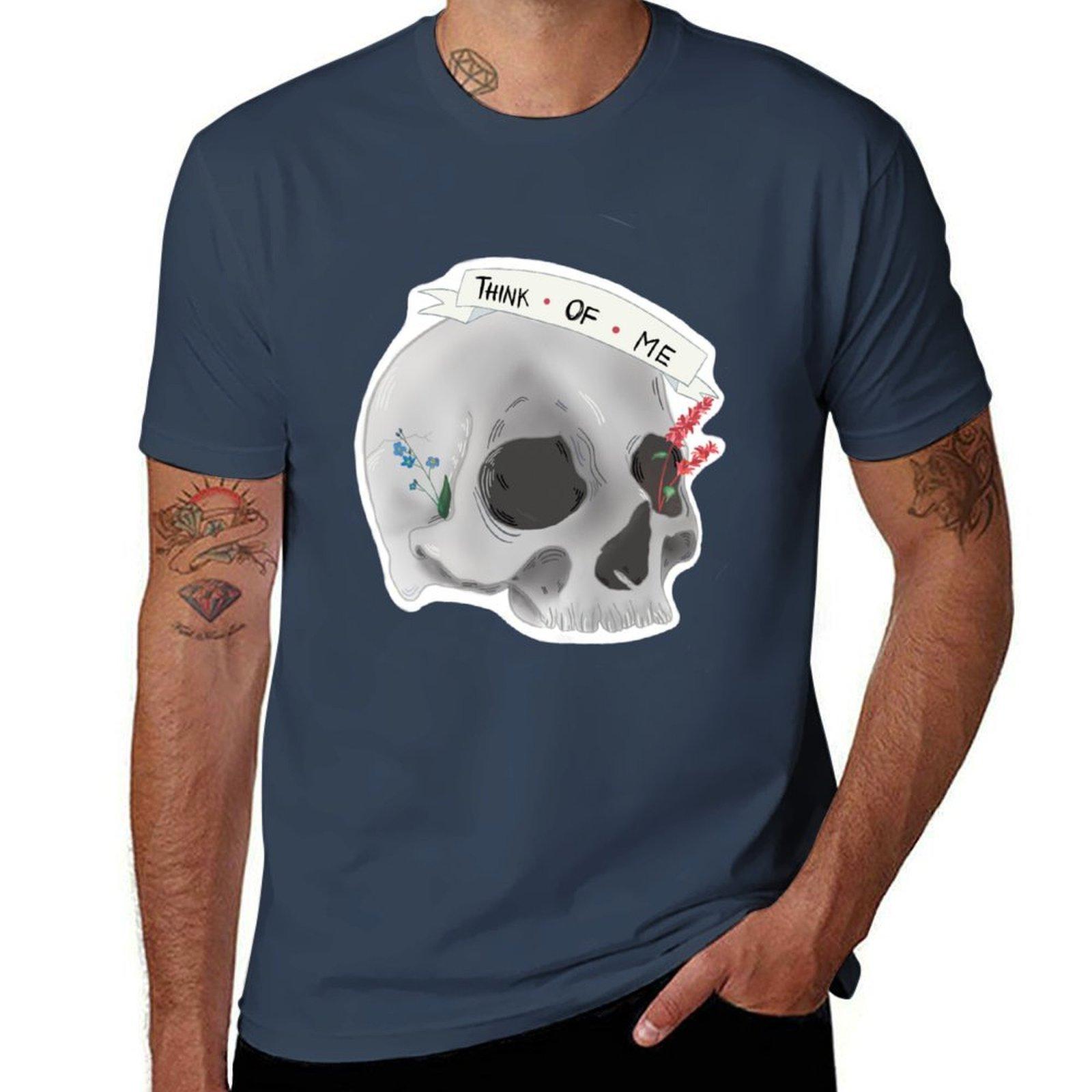 Flwr Skull Tshirt Basic Short Sleeve Tshirt For Unisex S
