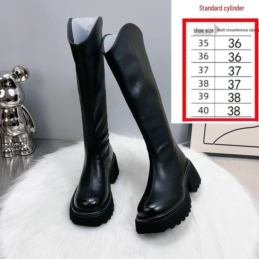 Women s Chunky Heel Over-the-Knee High Boots 2025 AutumnWinter Thick Sole Stovepipe Hot Girl Style 38 3398₽