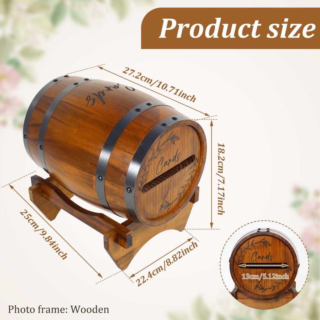1.5L Wood Wine Barrel Vintage Oak Beer Brewing Accessories Whiskey Storage Container Home Decoration Wine Bar Tools