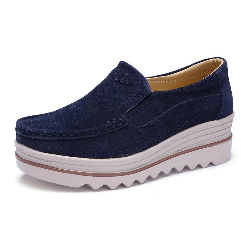 Genuine Leather Women's Casual Shoes Loafers Autumn Women Platform Shoes Sneakers Wear-resistant Women Flats Zapatillas De Mujer