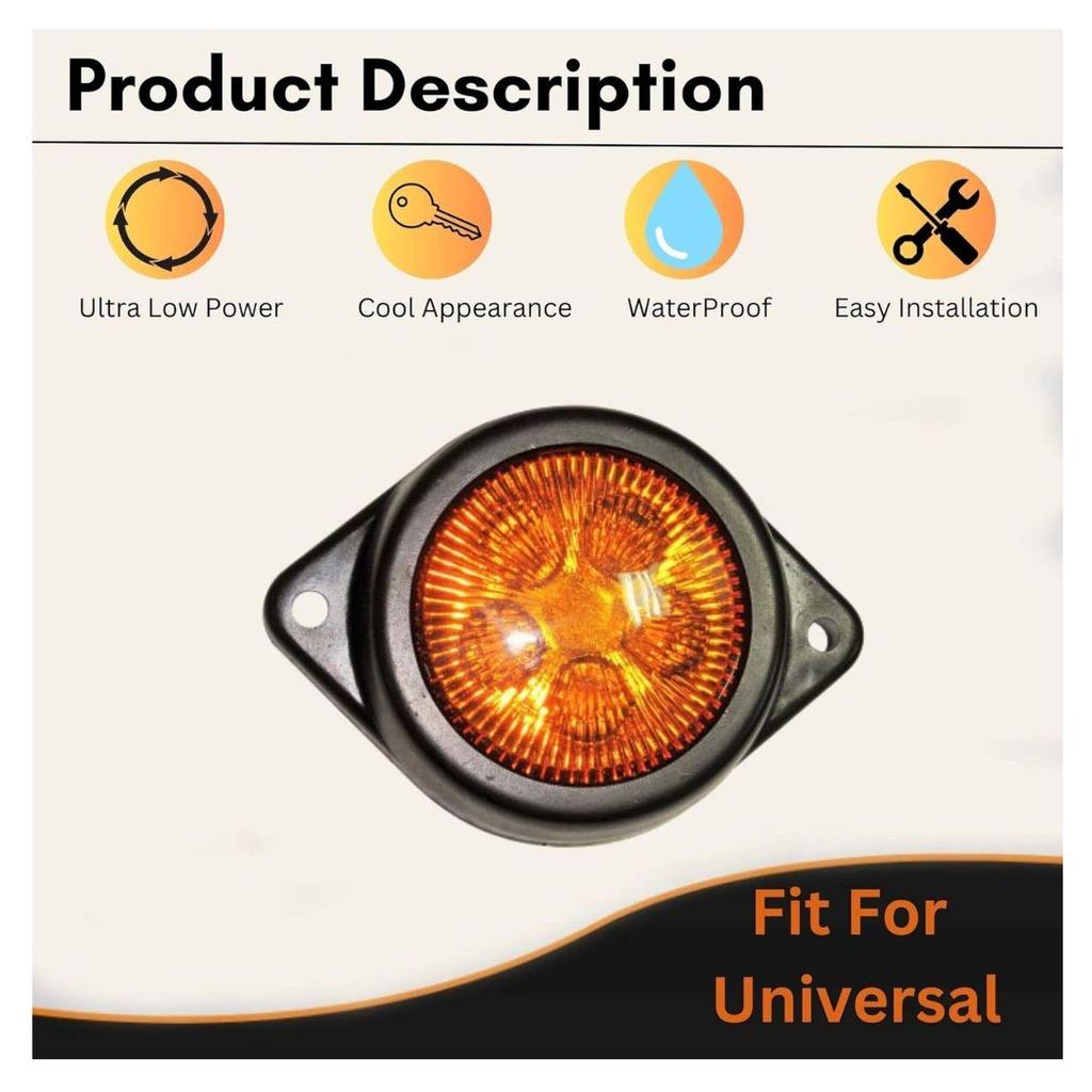 LED Outline Marker Lights Trailer for Truck 24V Amber Clearance Chicken Lights for Semi Trucks Freightliner Cargo – Universal Fit (Pack of 4)