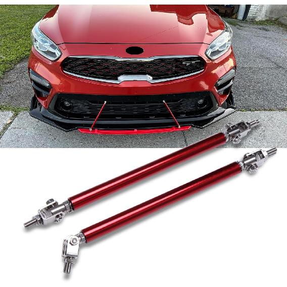 DREAMIZER 2× Universal Front Bumper Lip Support Splitter Rods Adjustable 8"-11" Strut Tie Bar Support Car Body Kit Support Rear Wing Strut Rod for