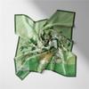 POBING Twill Silk Scarf Woman Floral Painting Square Scarves Wraps Bandana Small Hijab Foulards Tie Headband Neckerchief 53CM