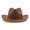 Summer Double Belt Jazz Straw Hat Men'S Shade Sunscreen Straw Hat Women'S Western Cowboy Trend Hat