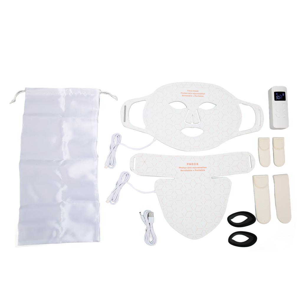 LED Facial Care Light Cover 4 Colors Lighting 3 Gears Silicone Skin Photon Face Neck Rejuvenation