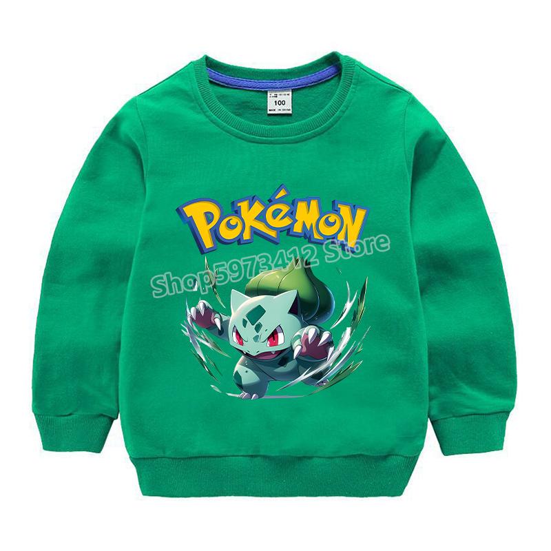 

2025 MINISO Pokemon Світшот Пікачу Худі Топи Дитячий одяг Хлопчик Дівчинка Базова футболка Висока якість Топ Мода Аніме Круглий виріз Одяг Подарунок 130
